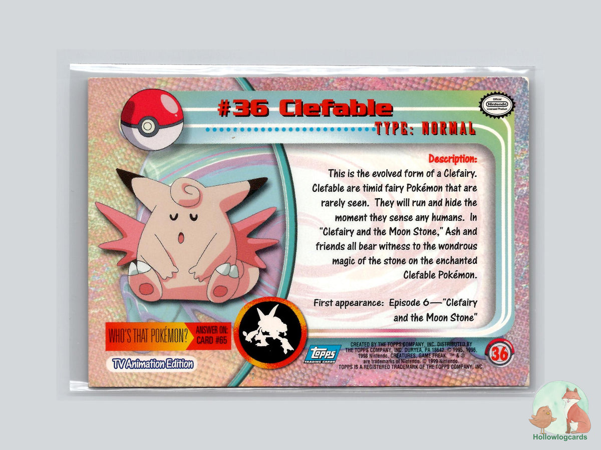 Clefable (#36) Rainbow Foil - Topps Trading Cards Series 1 - HP