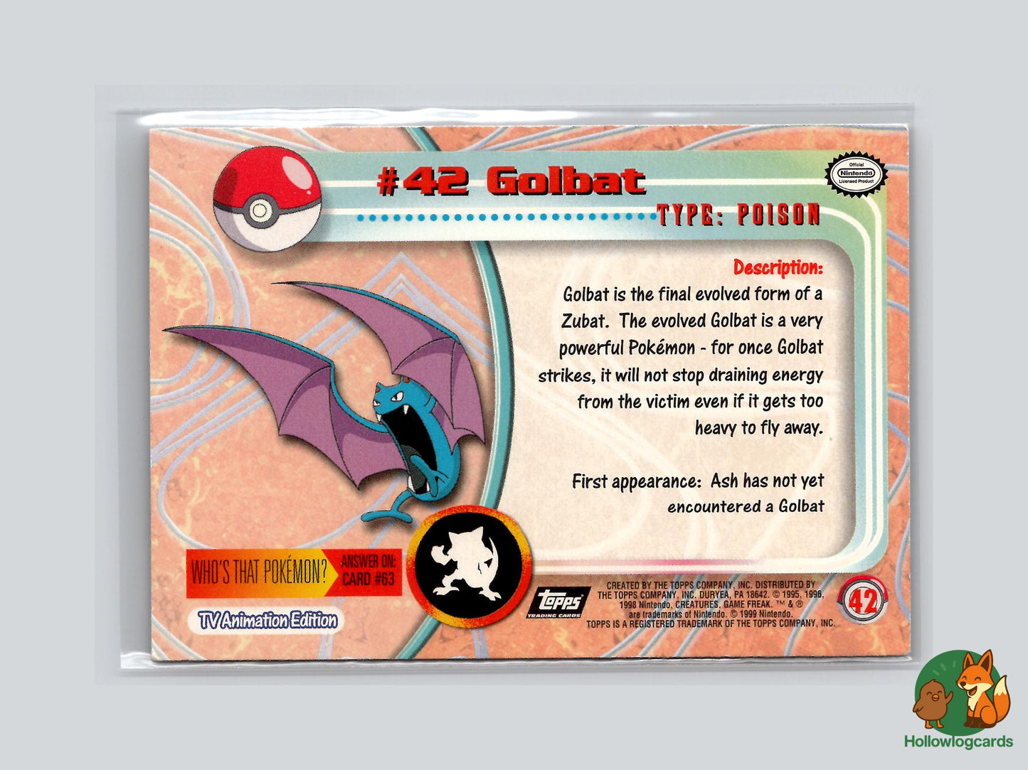 Golbat (#42) Chrome Foil - Topps Trading Cards Series 1