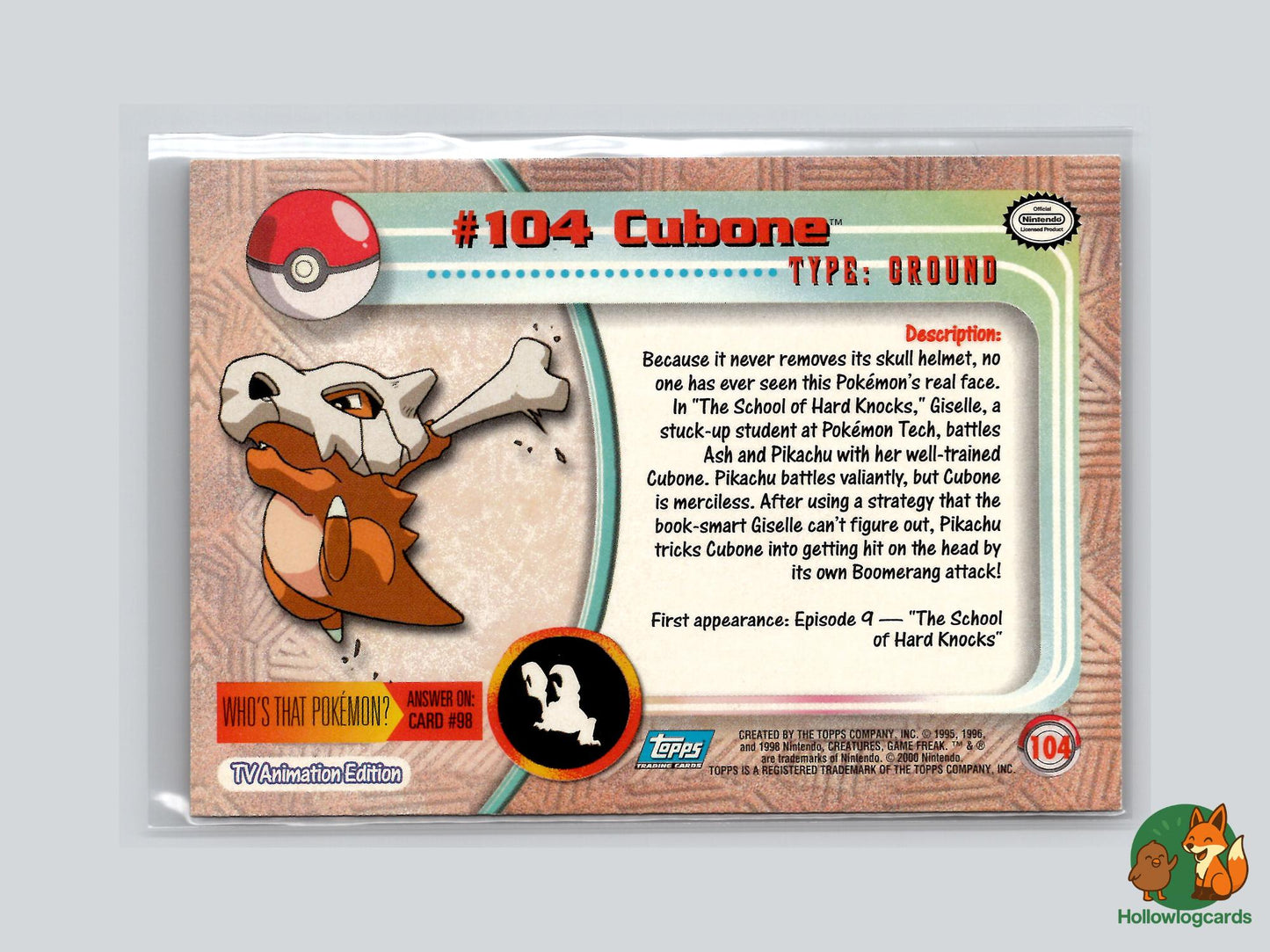 Cubone (#104) - Topps Trading Cards Series 2