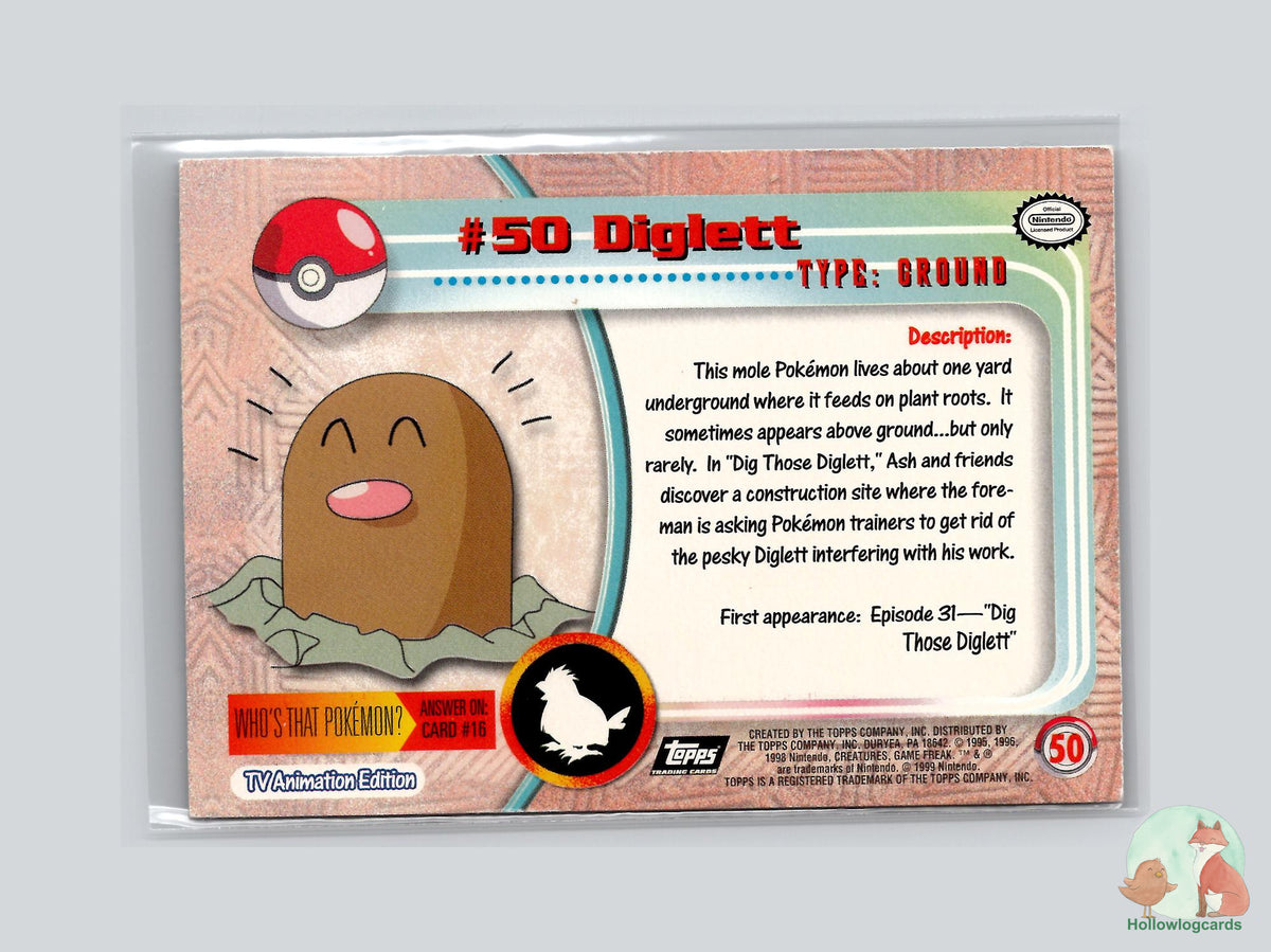 Diglett (#50) Chrome Foil - Topps Trading Cards Series 1