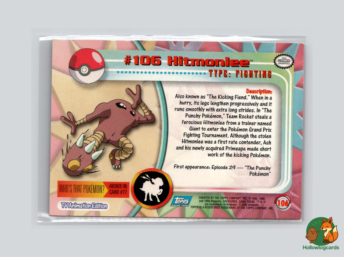 Hitmonlee (#106) - Topps Trading Cards Series 2