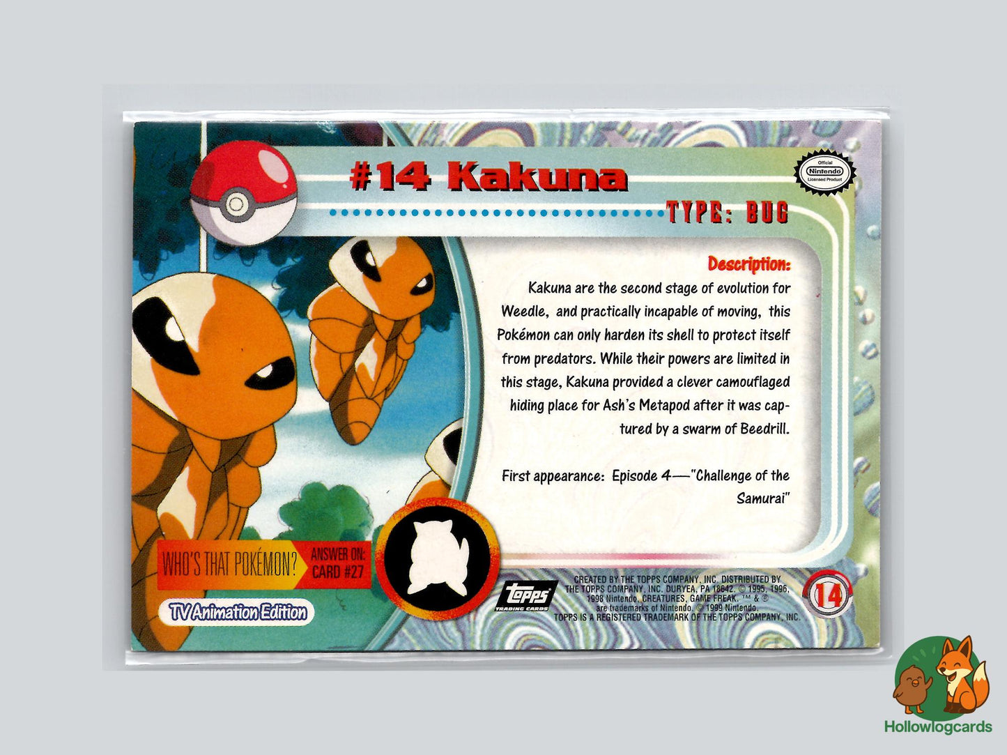 Kakuna (#14) Chrome Foil - Topps Trading Cards Series 1