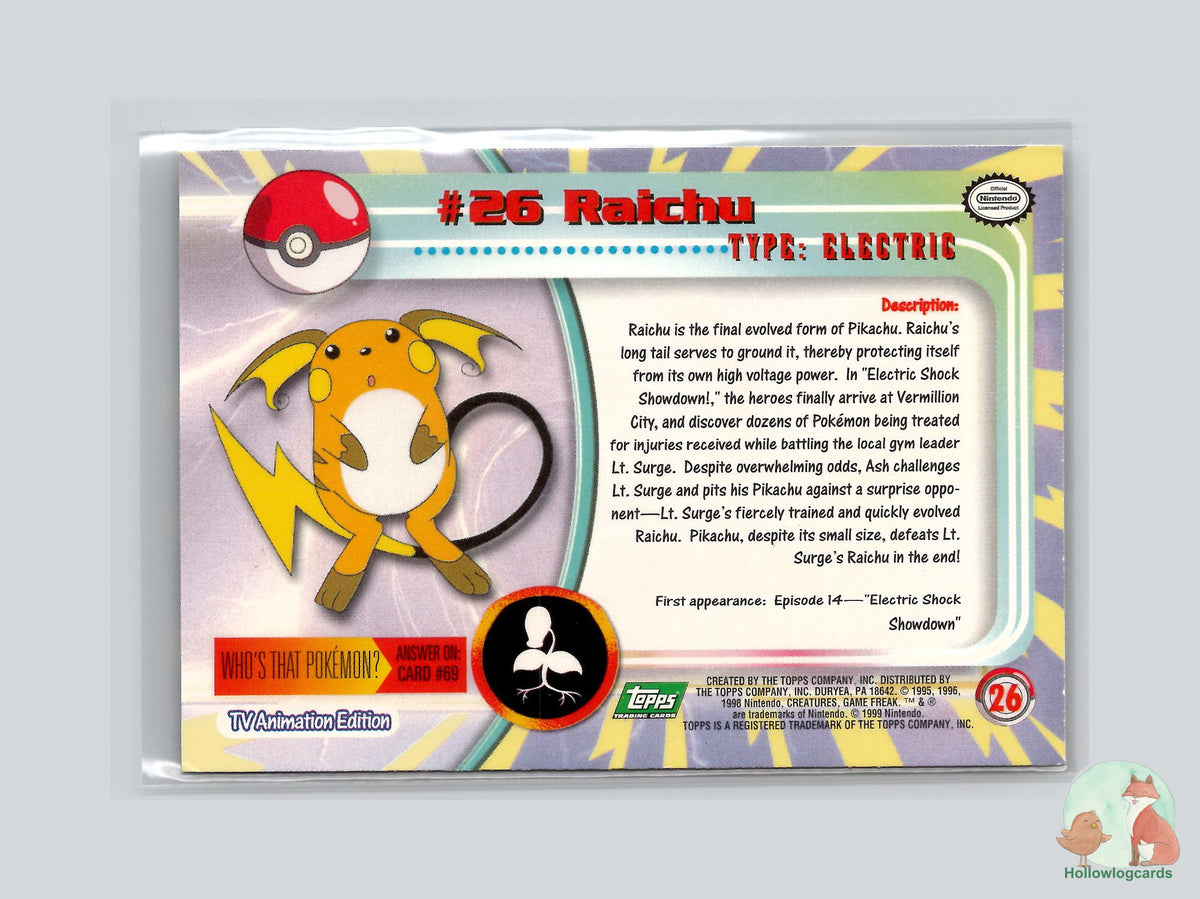 Raichu (#26) - Topps Trading Cards Series 1
