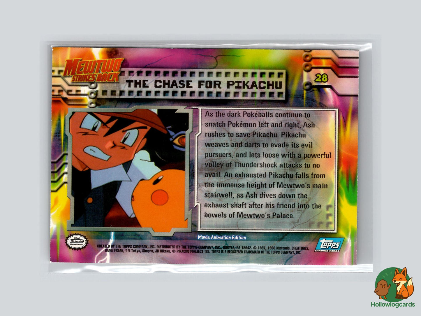 The Chase For Pikachu (#28) - Topps Mewtwo Strikes Back