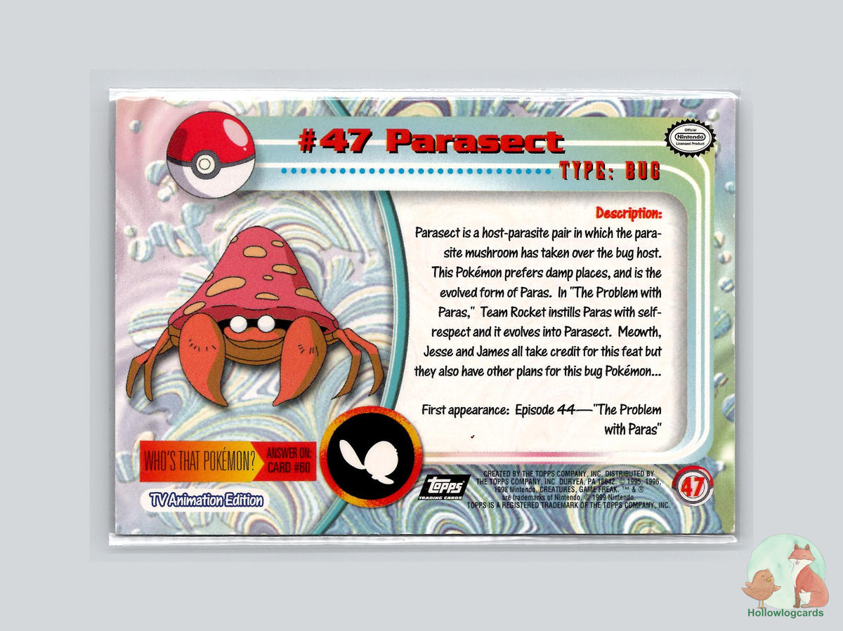 Parasect (#47) Chrome Foil - Topps Trading Cards Series 1
