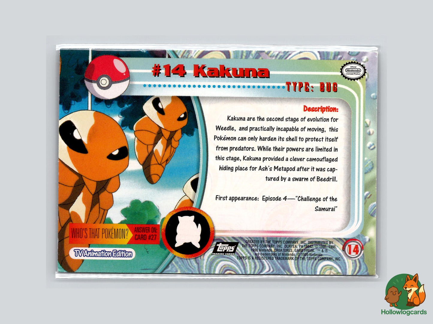 Kakuna (#14) Chrome Foil - Topps Trading Cards Series 1