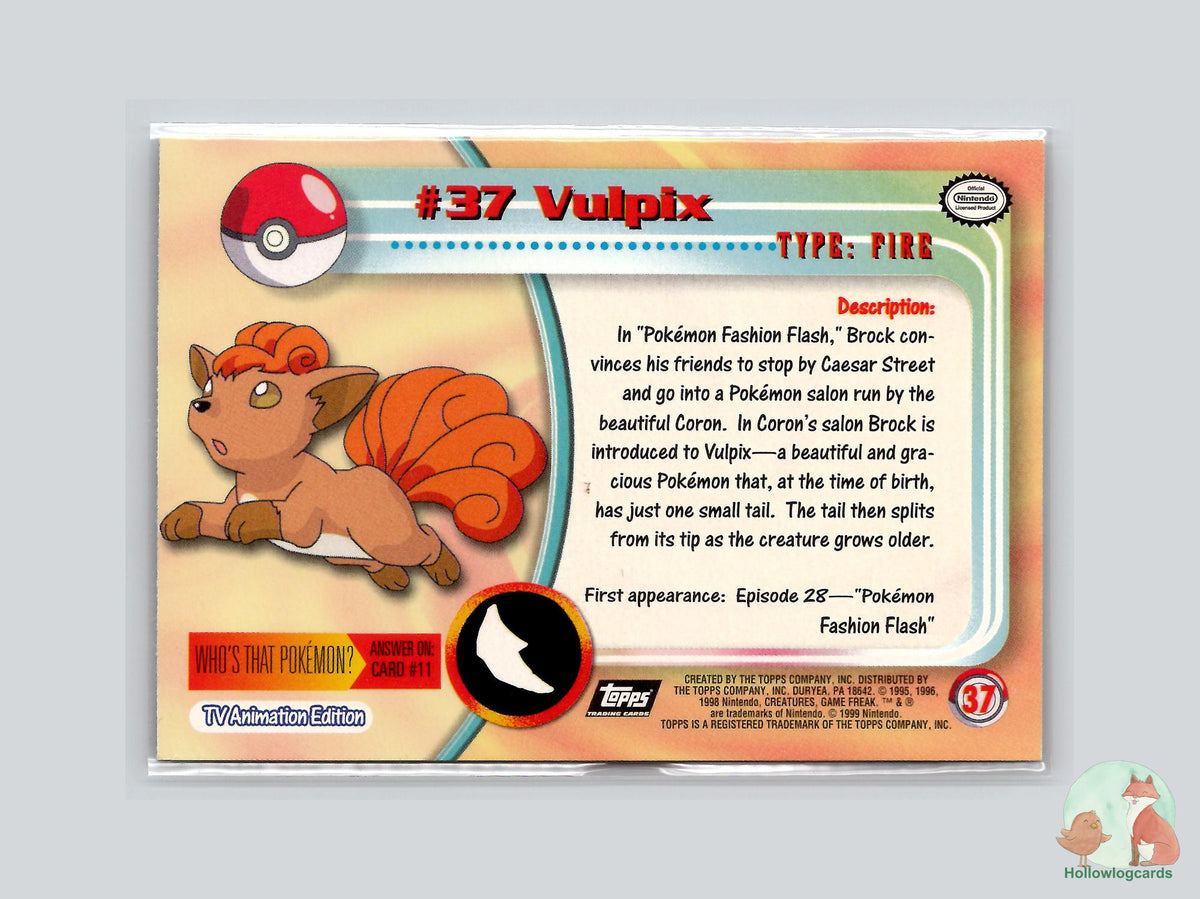 Vulpix (#37) Chrome Foil - Topps Trading Cards Series 1