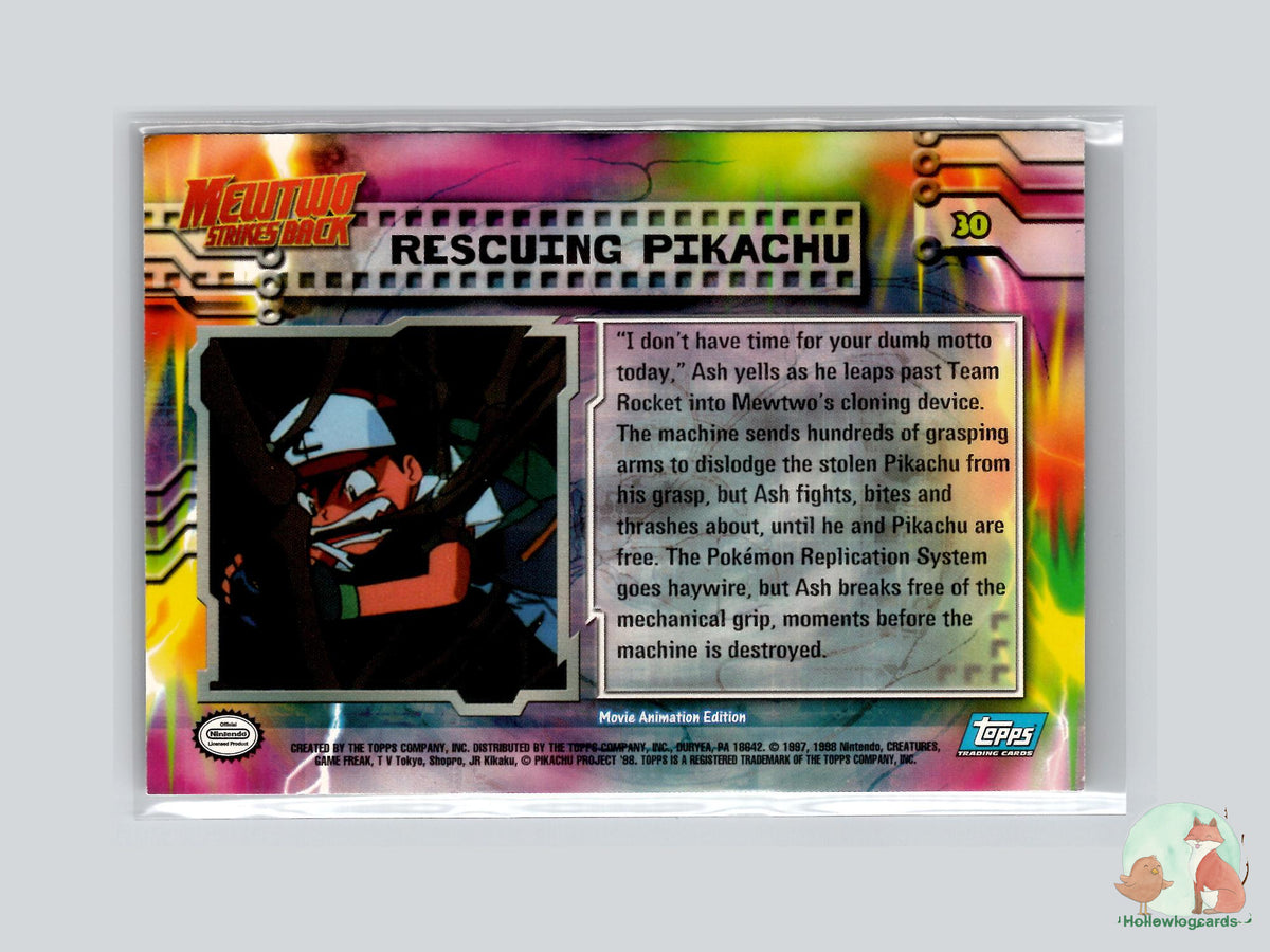 Rescuing Pikachu (#30) - Topps Mewtwo Strikes Back