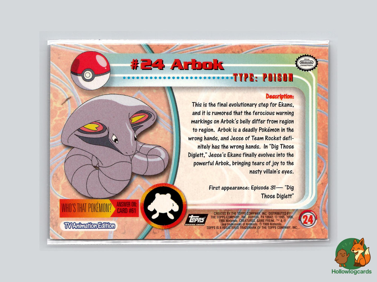 Arbok (#24) Chrome Foil - Topps Trading Cards Series 1