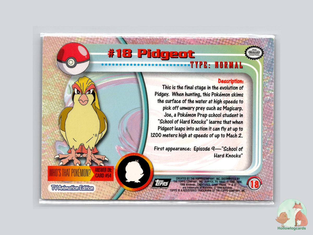Pidgeot (#18) Chrome Foil - Topps Trading Cards Series 1