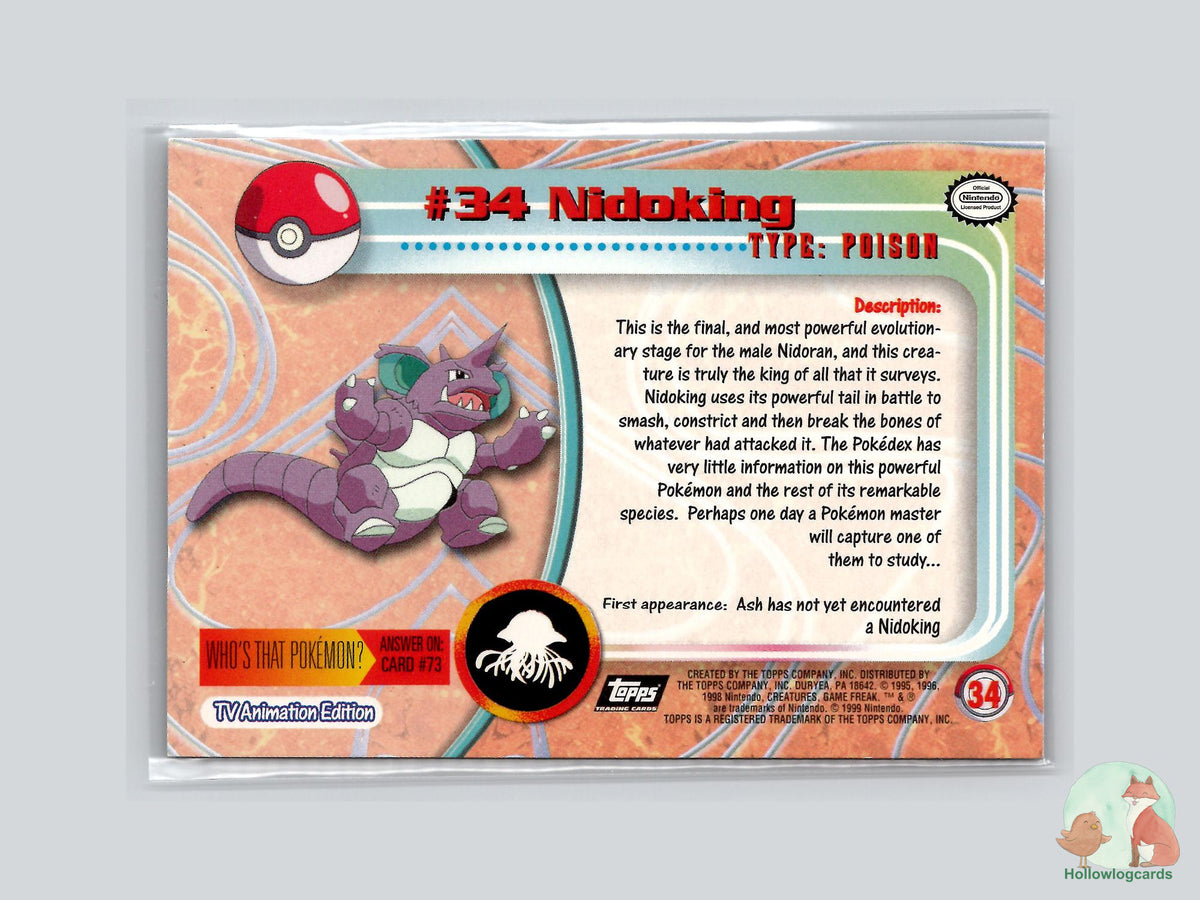 Nidoking (#34) Chrome Foil - Topps Trading Cards Series 1