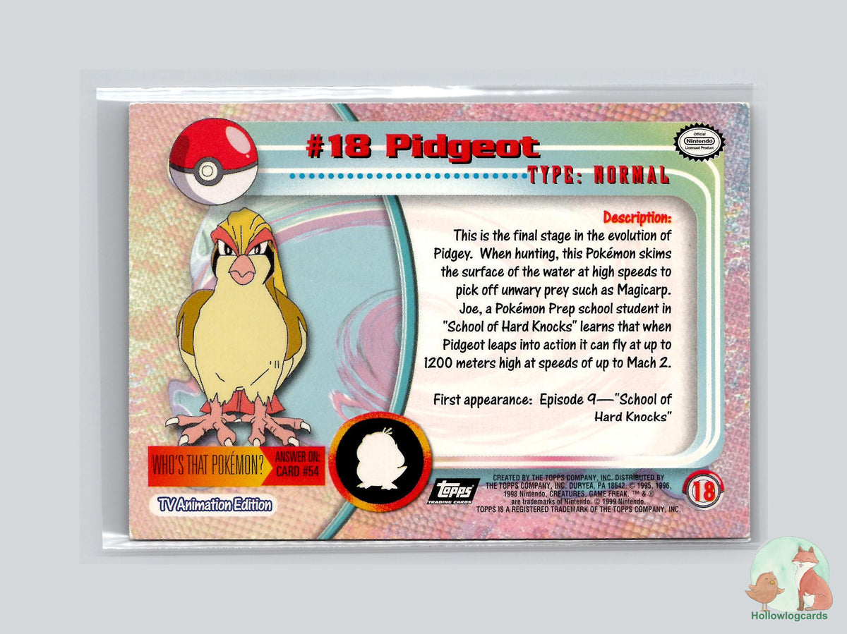 Pidgeot (#18) Chrome Foil - Topps Trading Cards Series 1