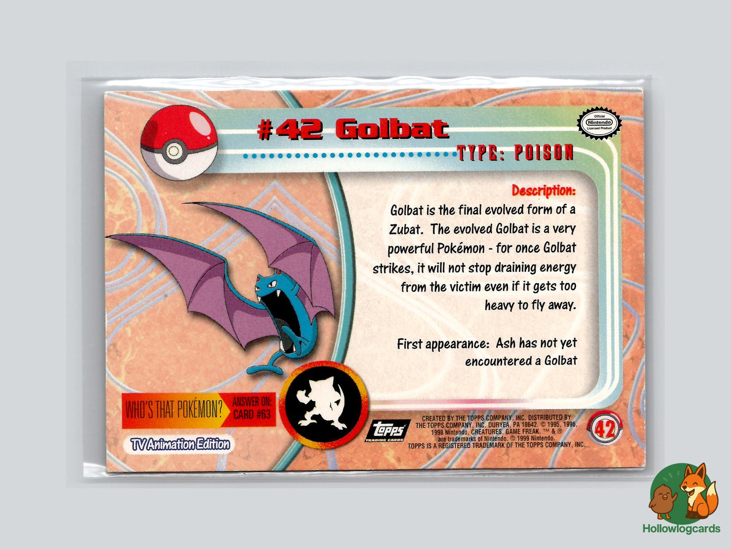 Golbat (#42) Chrome Foil - Topps Trading Cards Series 1