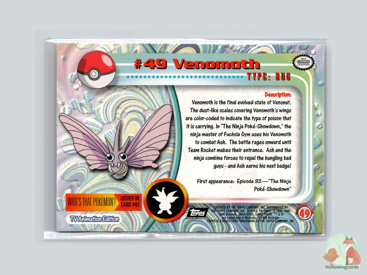 Venomoth (#49) Chrome Foil - Topps Trading Cards Series 1