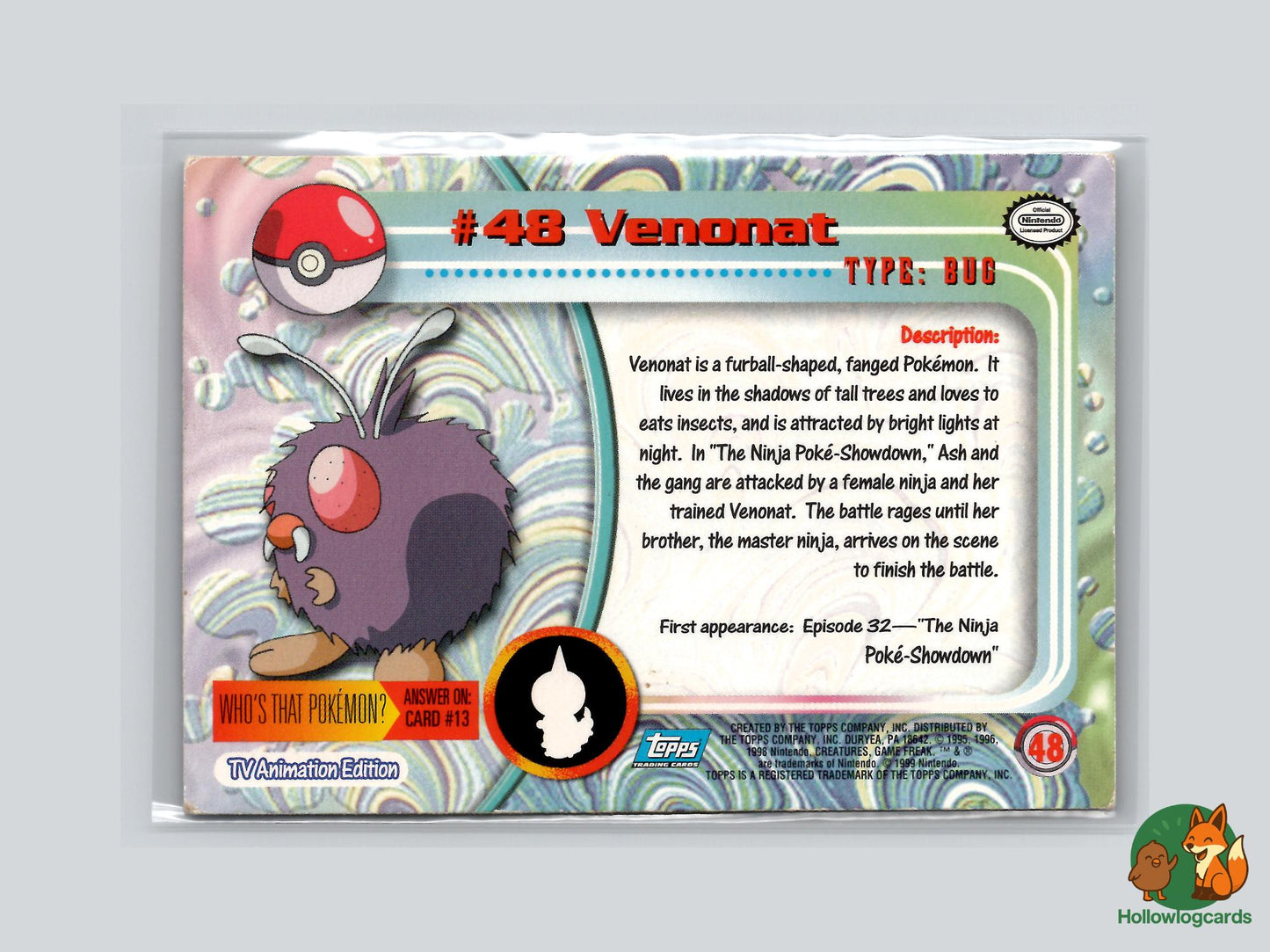Venonat (#48) Chrome Foil - Topps Trading Cards Series 1