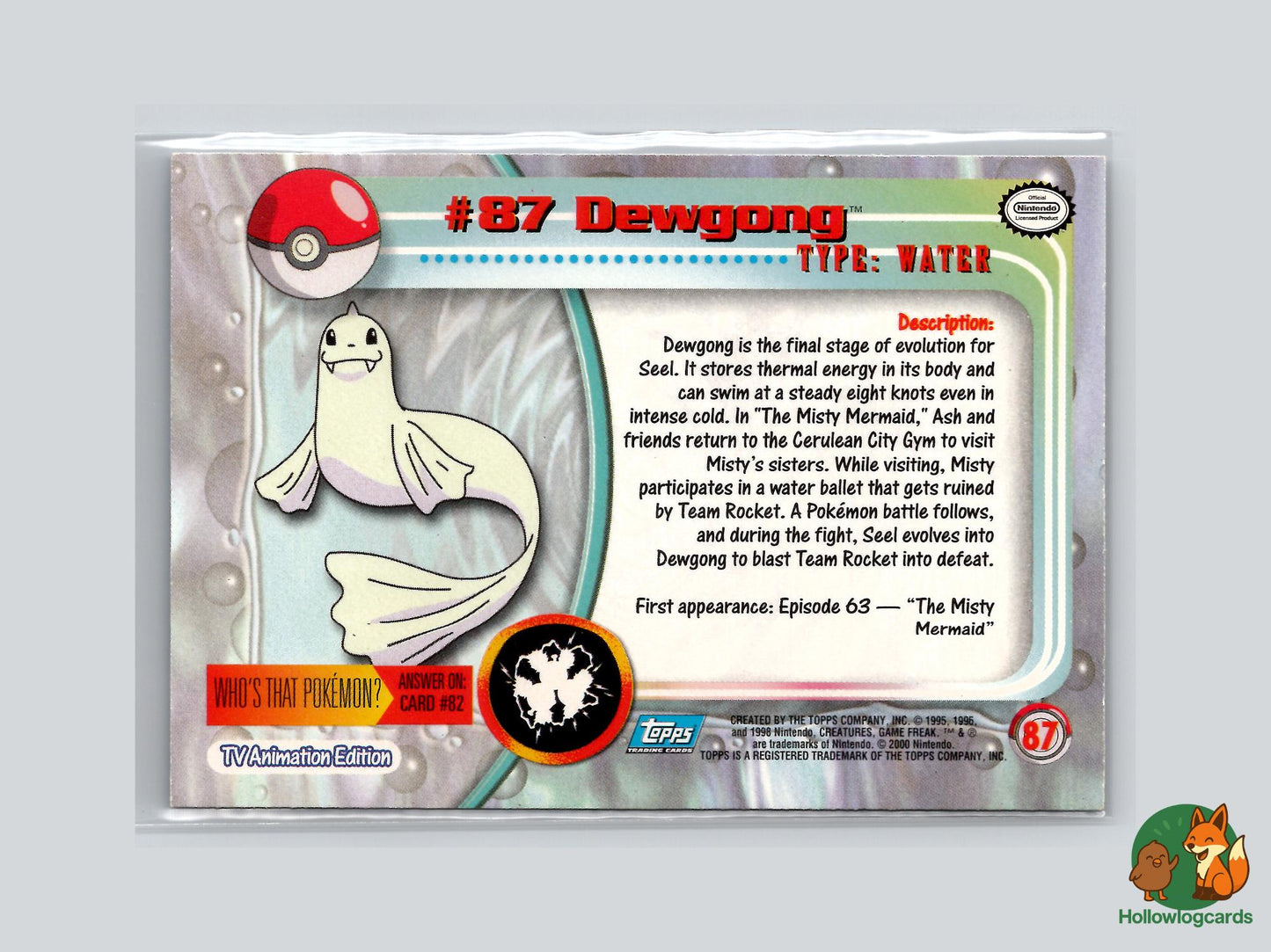 Dewgong (#87) Chrome Foil - Topps Trading Cards Series 2
