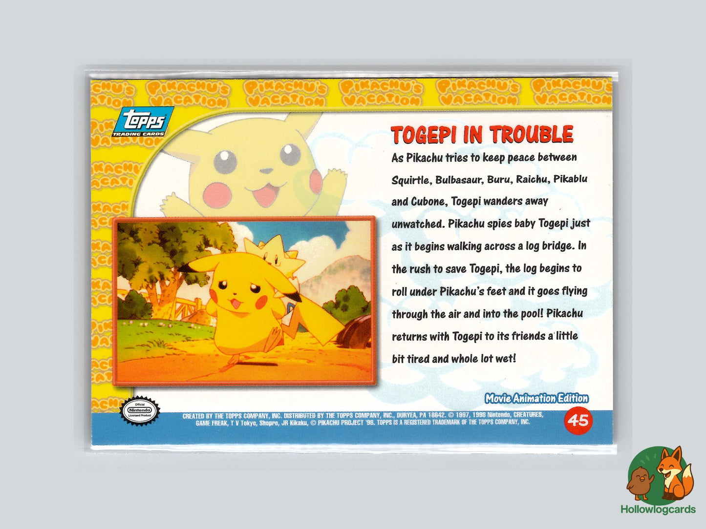 Togepi In Trouble (#45) Rainbow Foil - Topps Pikachu’s Vacation