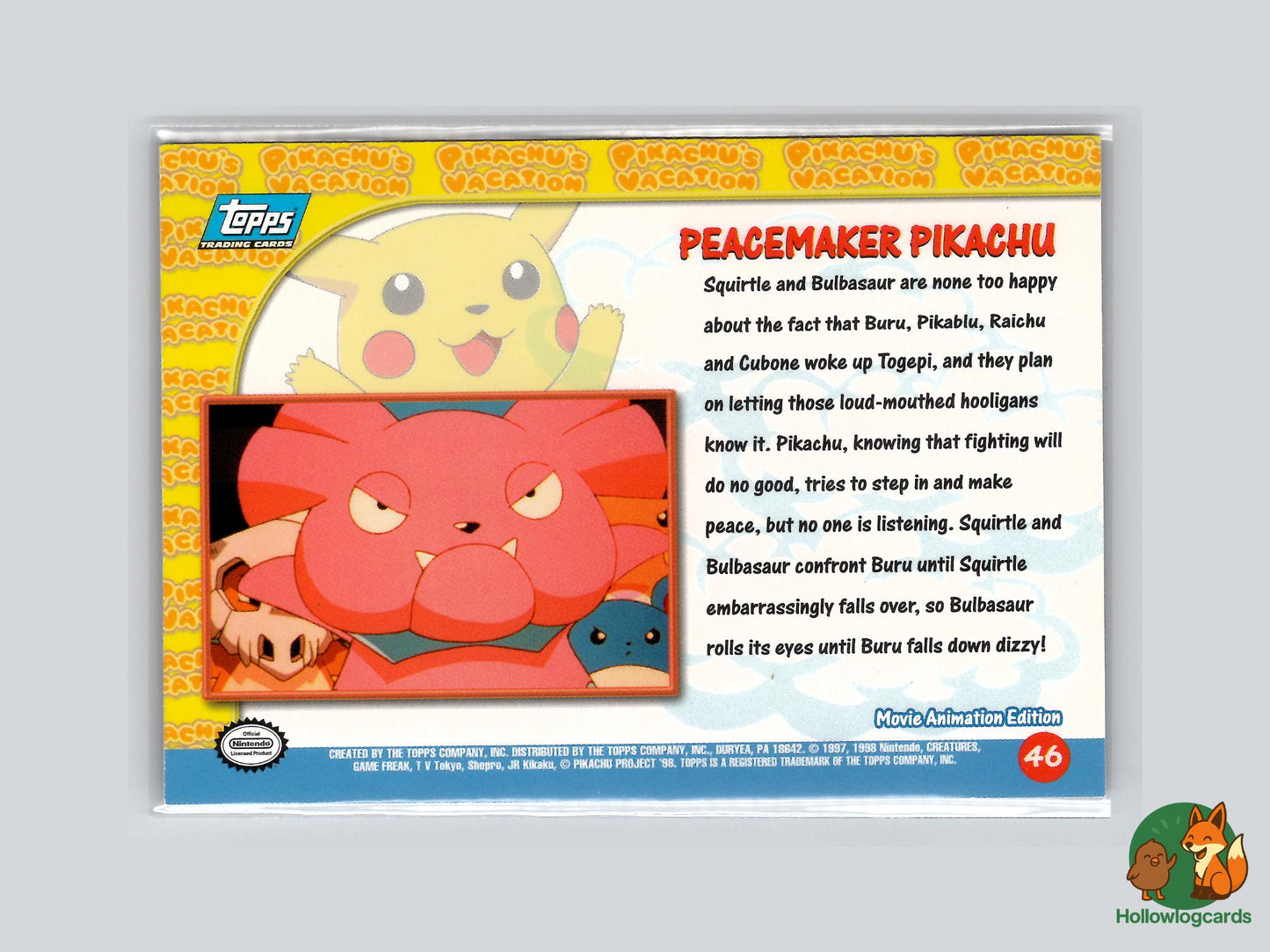 Peacemaker Pikachu (#46) Rainbow Foil - Topps Pikachu’s Vacation