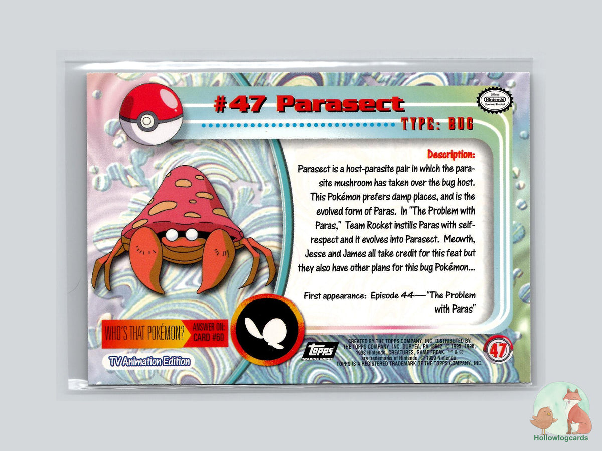 Parasect (#47) Rainbow Foil - Topps Trading Cards Series 1
