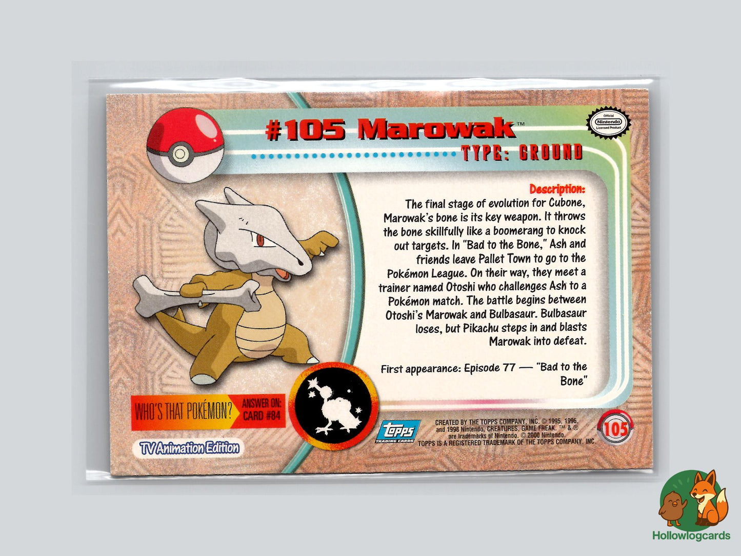 Marowak (#105) Chrome Foil - Topps Trading Cards Series 2