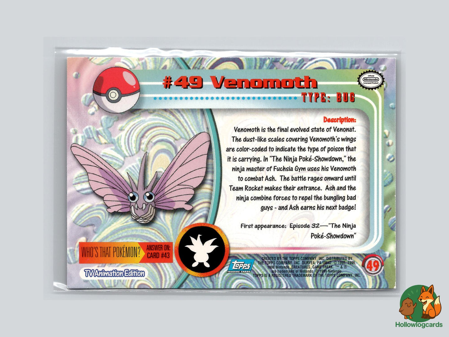 Venomoth (#49) Chrome Foil - Topps Trading Cards Series 1