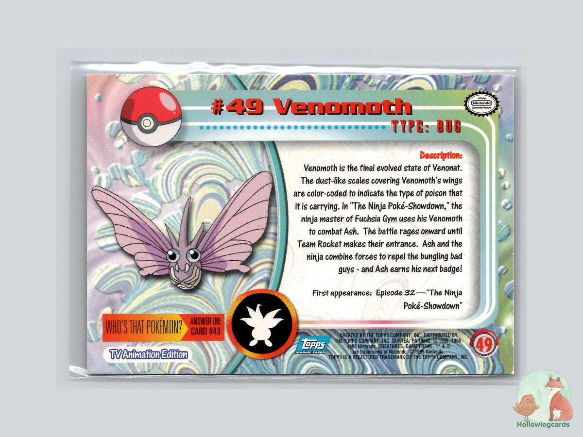 Venomoth (#49) Chrome Foil - Topps Trading Cards Series 1