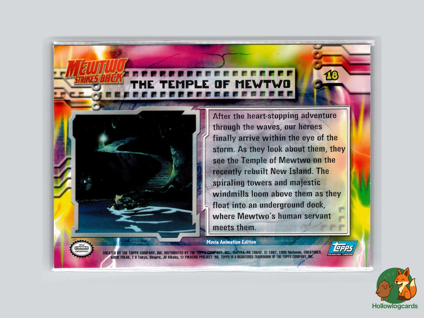 The Temple Of Mewtwo (#18) - Rainbow Foil - Topps Mewtwo Strikes Back