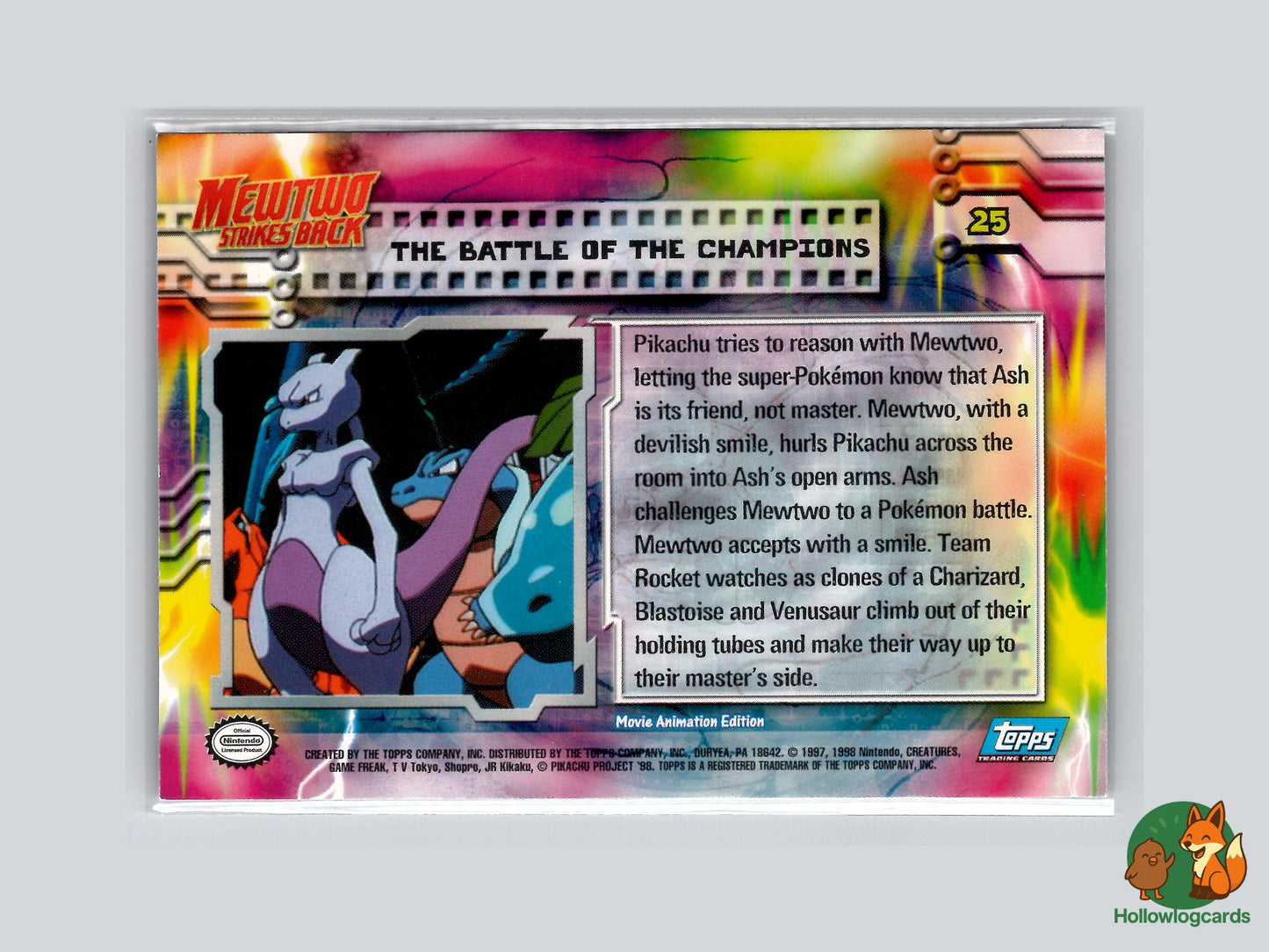 The Battle Of The Champions (#25) Rainbow Foil - Topps Mewtwo Strikes Back