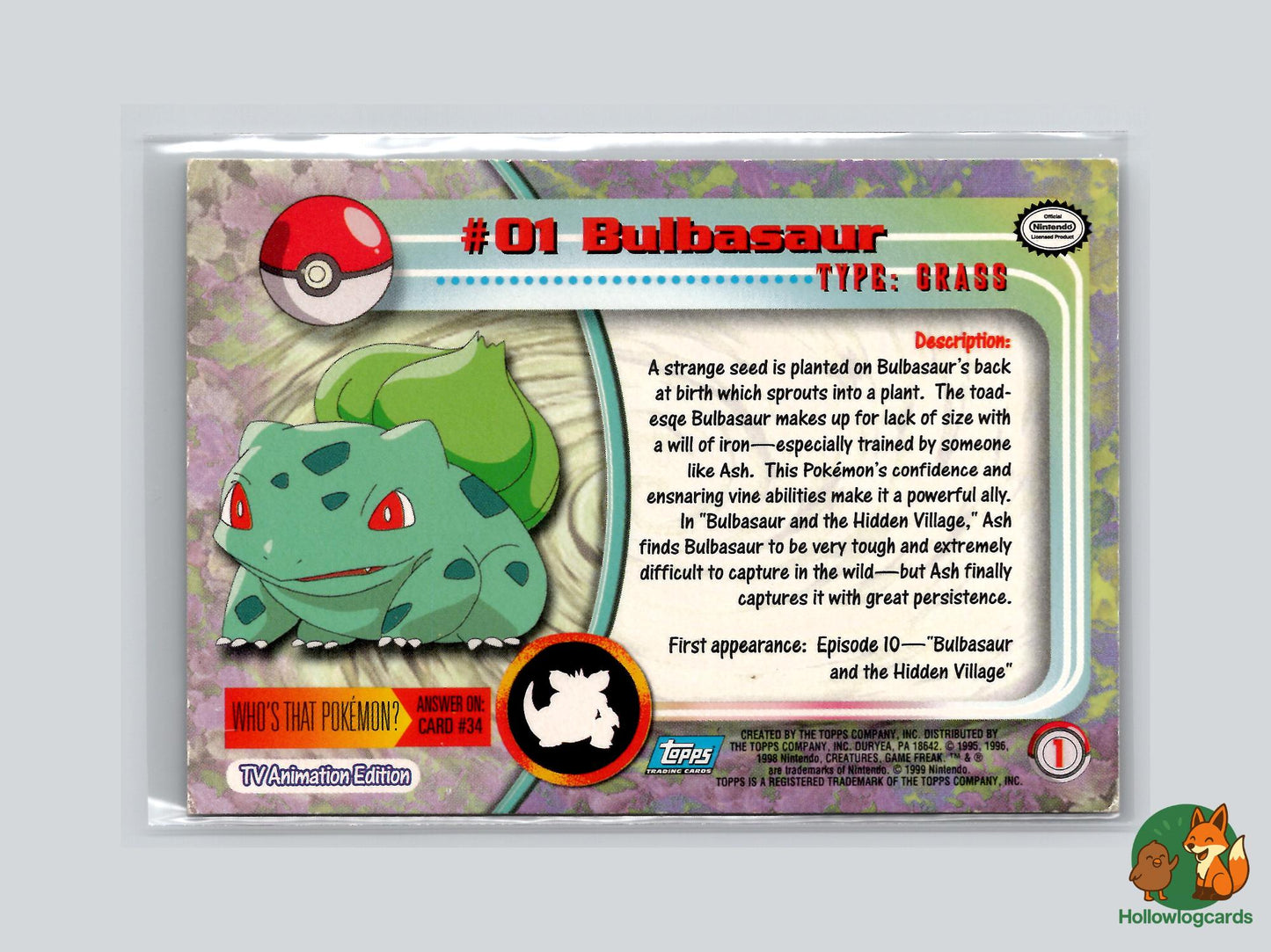 Bulbasaur (#1) Chrome Foil - Topps Trading Cards Series 1