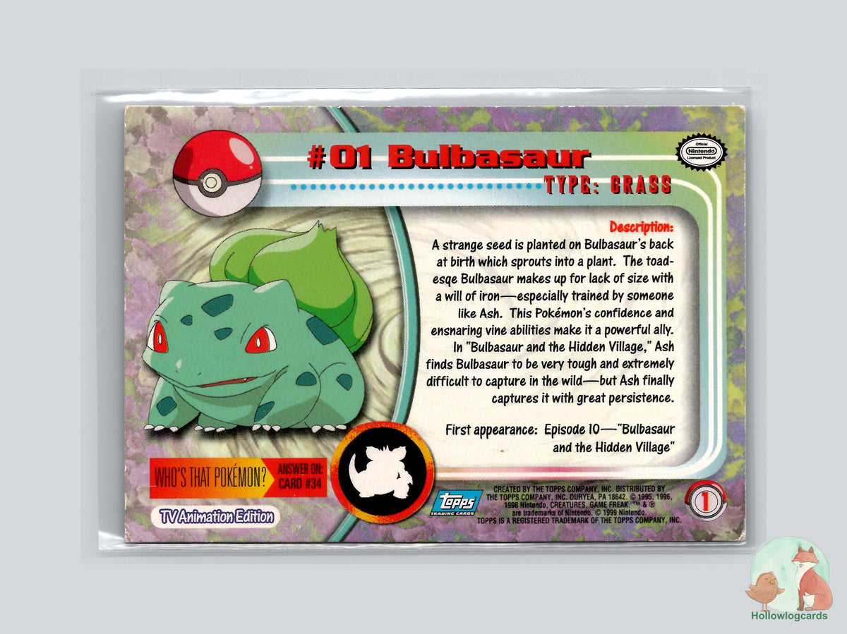 Bulbasaur (#1) Chrome Foil - Topps Trading Cards Series 1