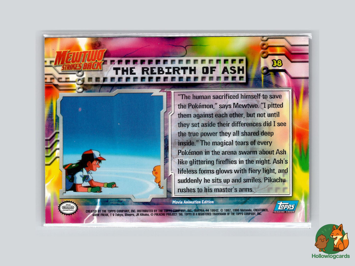 The Rebirth Of Ash (#38) Rainbow Foil - Topps Mewtwo Strikes Back