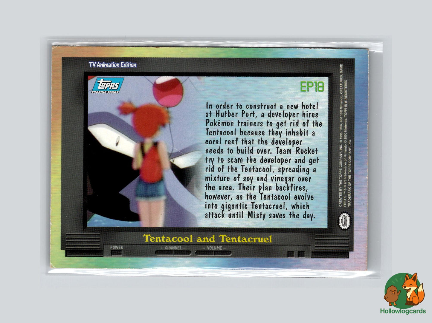 EP18 Tentacool and Tentacruel (#140) Silver Chrome Foil - Topps Trading Cards Series 2
