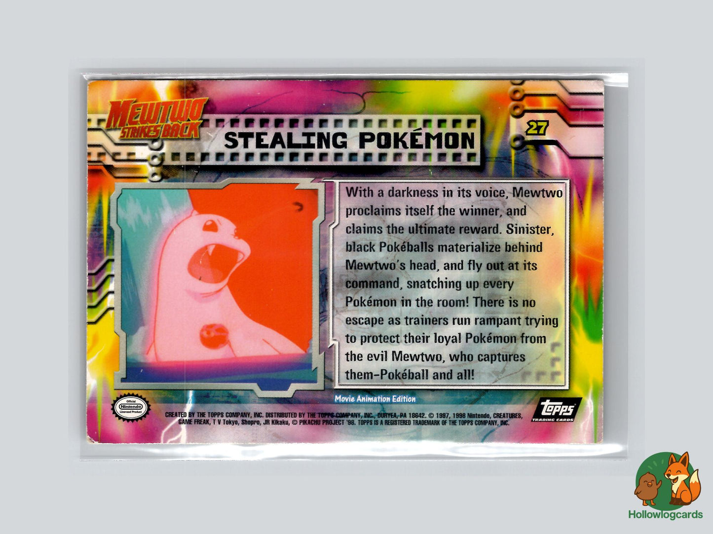 Stealing Pokemon (#27) - Silver Chrome - Topps Mewtwo Strikes Back