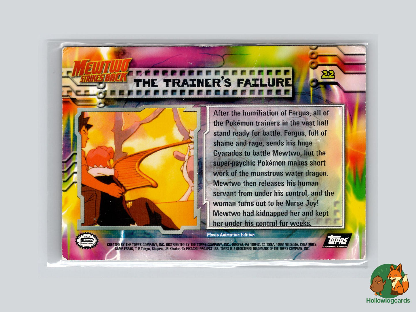 The Trainer's Failure (#22) Silver Chrome Foil - Topps Mewtwo Strikes Back