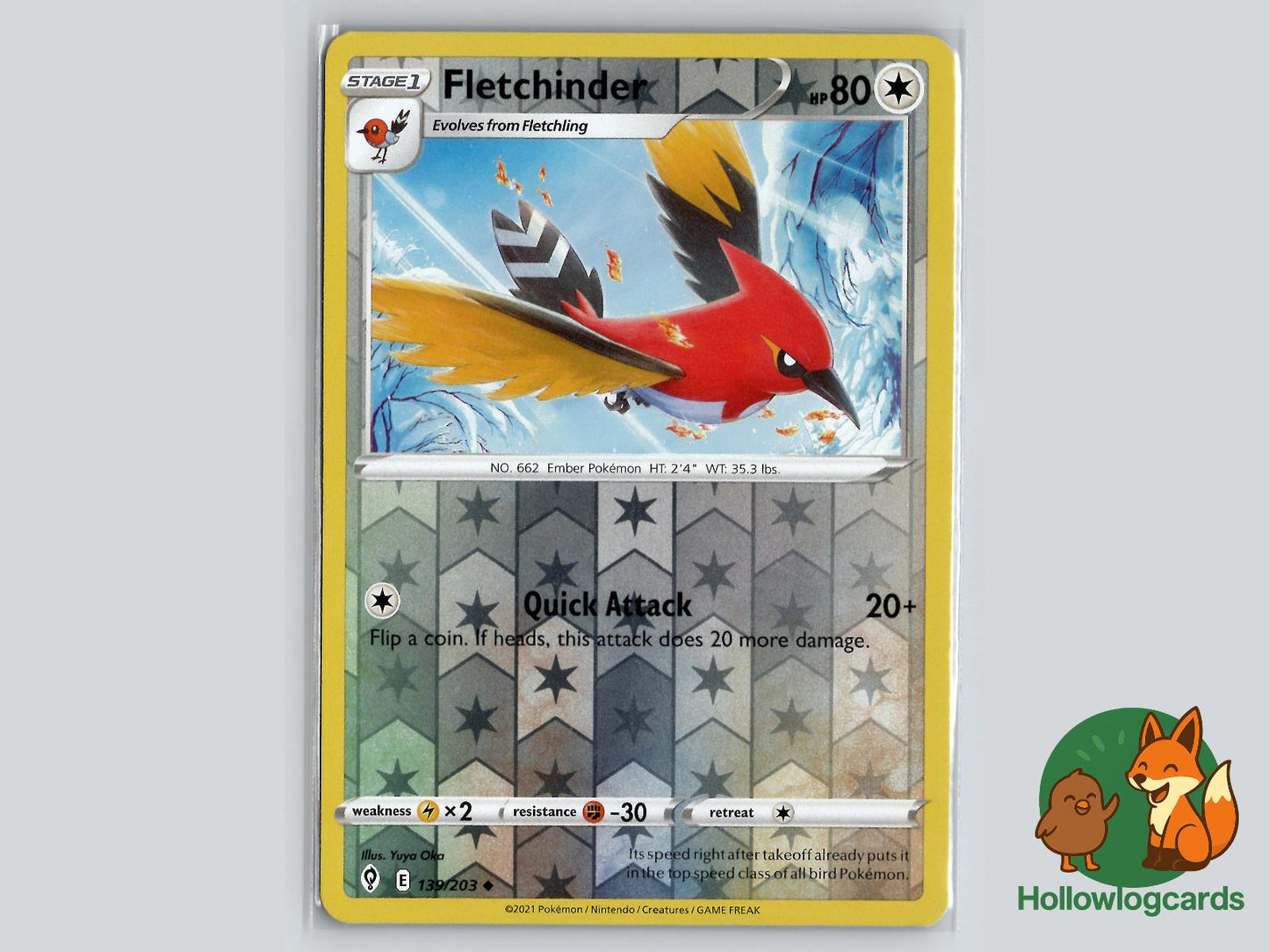 Fletchinder (139/203) - Evolving Skies Pokémon Card