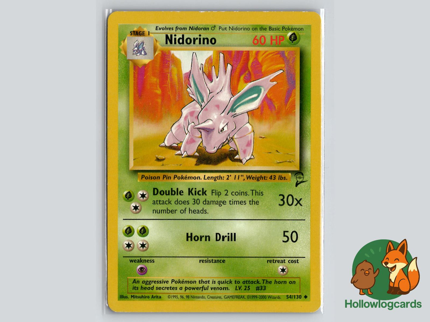 Nidorino (54/130) - Base Set 2 Pokémon Card