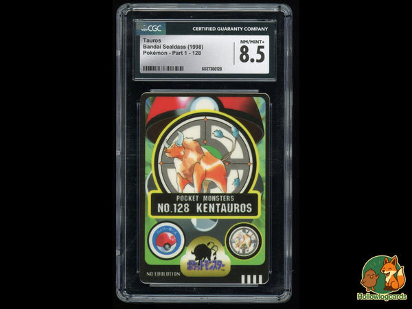 Graded Tauros (128) Bandai Sealdass - Part 1 - CGC Nm/Mint+ 8.5
