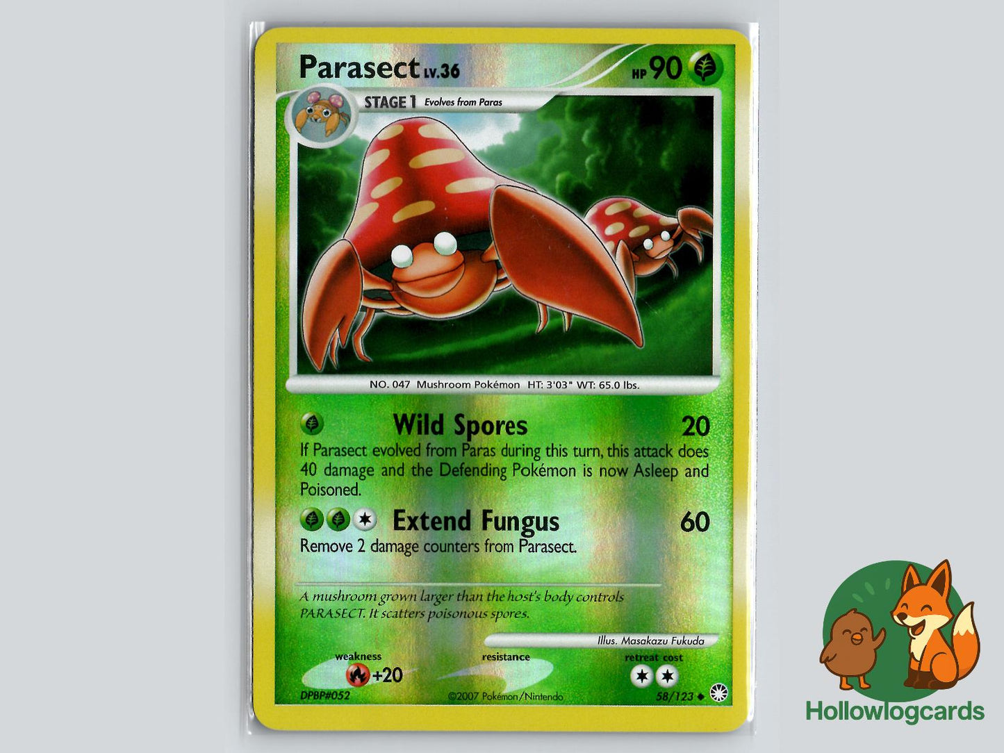Parasect (58/123) - Mysterious Treasures Pokémon Card
