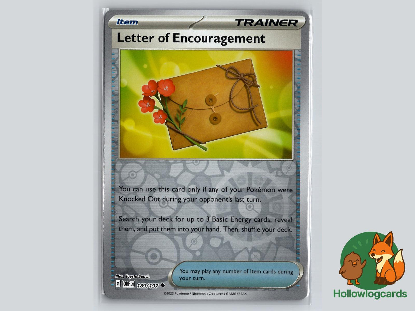 Letter of Encouragement (189/197) - Obsidian Flames Pokémon Card