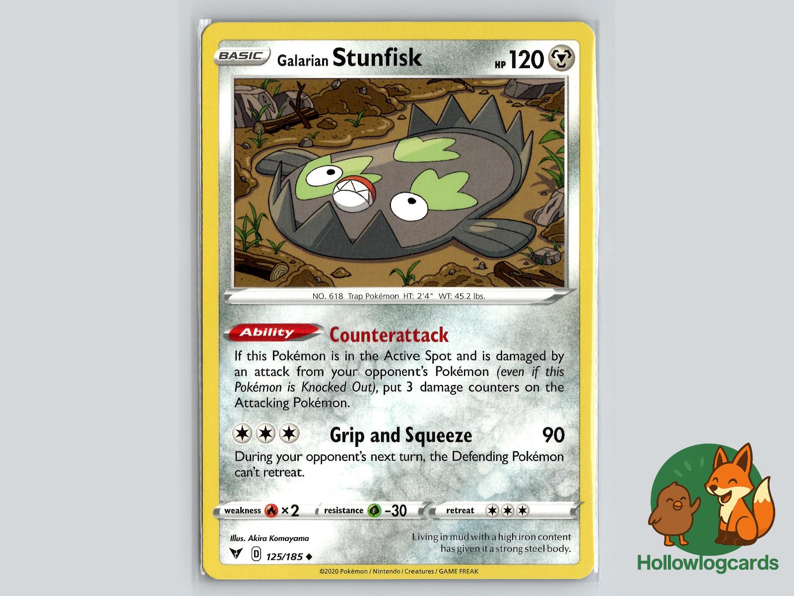 Galarian Stunfisk (125/185) - Vivid Voltage Pokémon Card