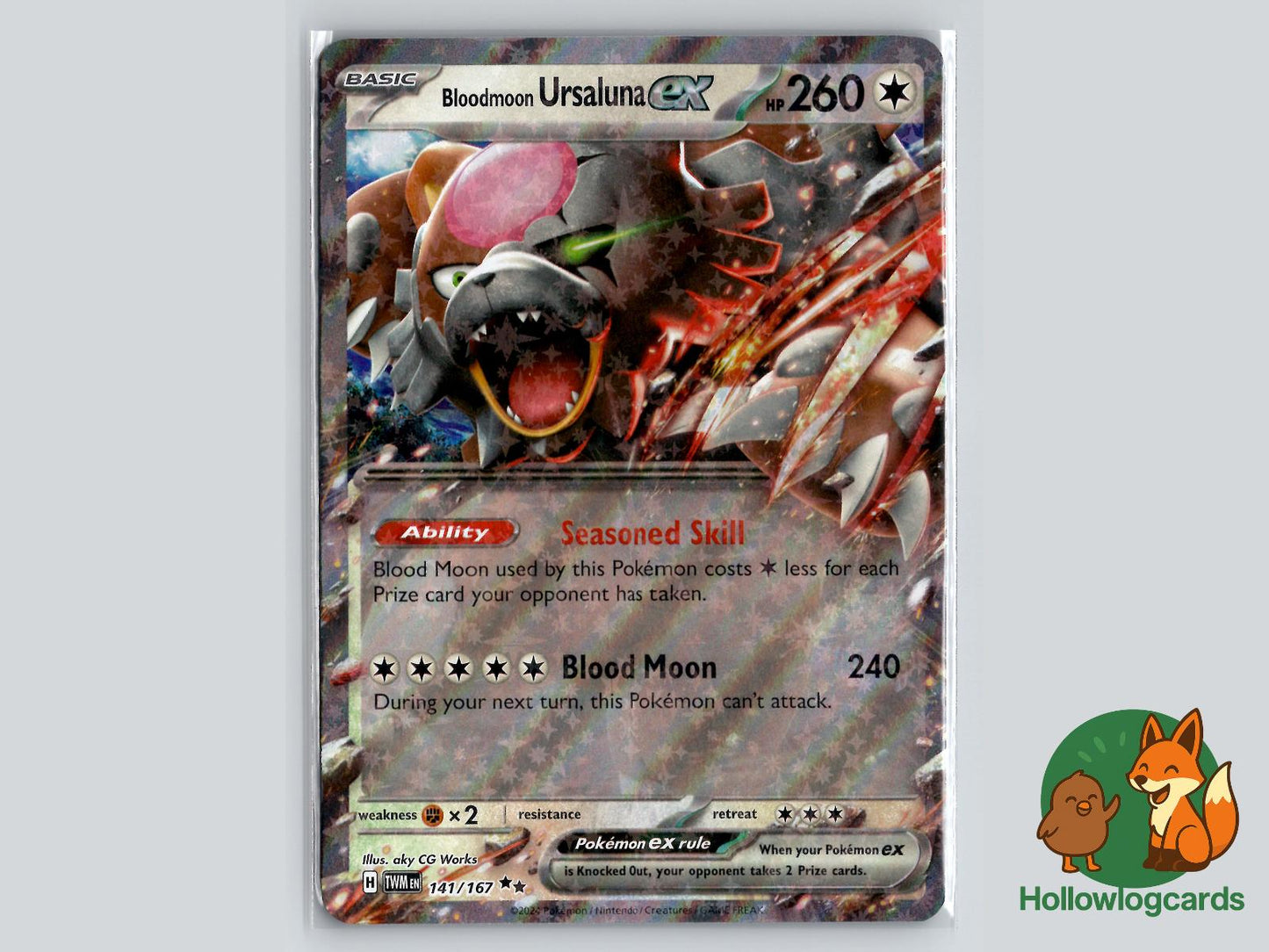 Bloodmoon Ursaluna ex (141/167) - Twilight Masquerade Pokémon Card