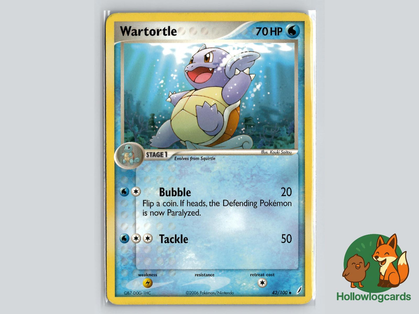 Wartortle (42/100) - Crystal Guardians Pokémon Card