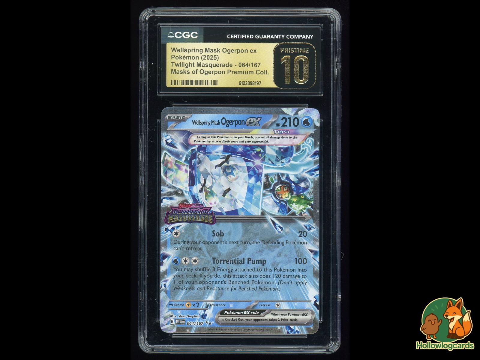 Graded Wellspring Mask Ogerpon EX (064/167) Pokémon Card