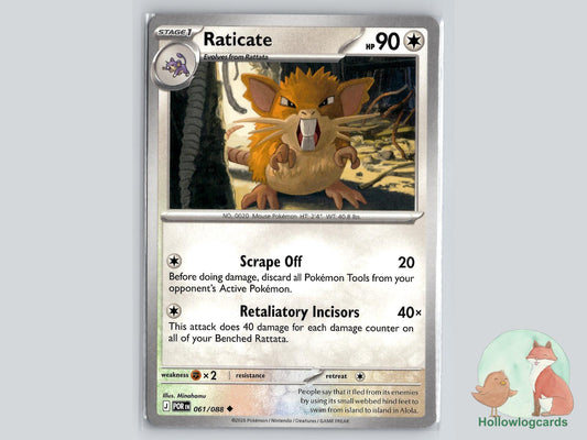 Raticate (061/088) Pokémon Card