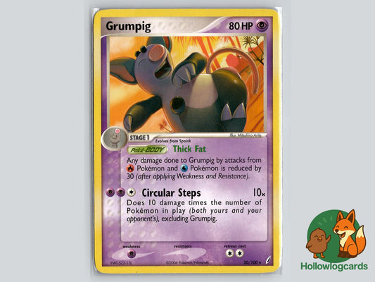 Grumpig (20/100) - Crystal Guardians Pokémon Card