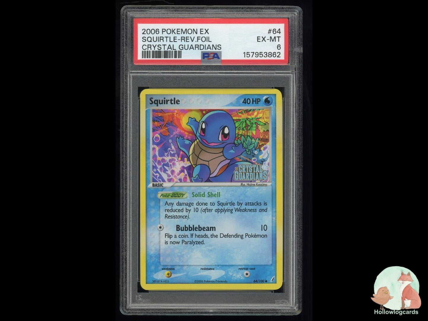Graded Squirtle Reverse Holo (64/100) Pokémon Card