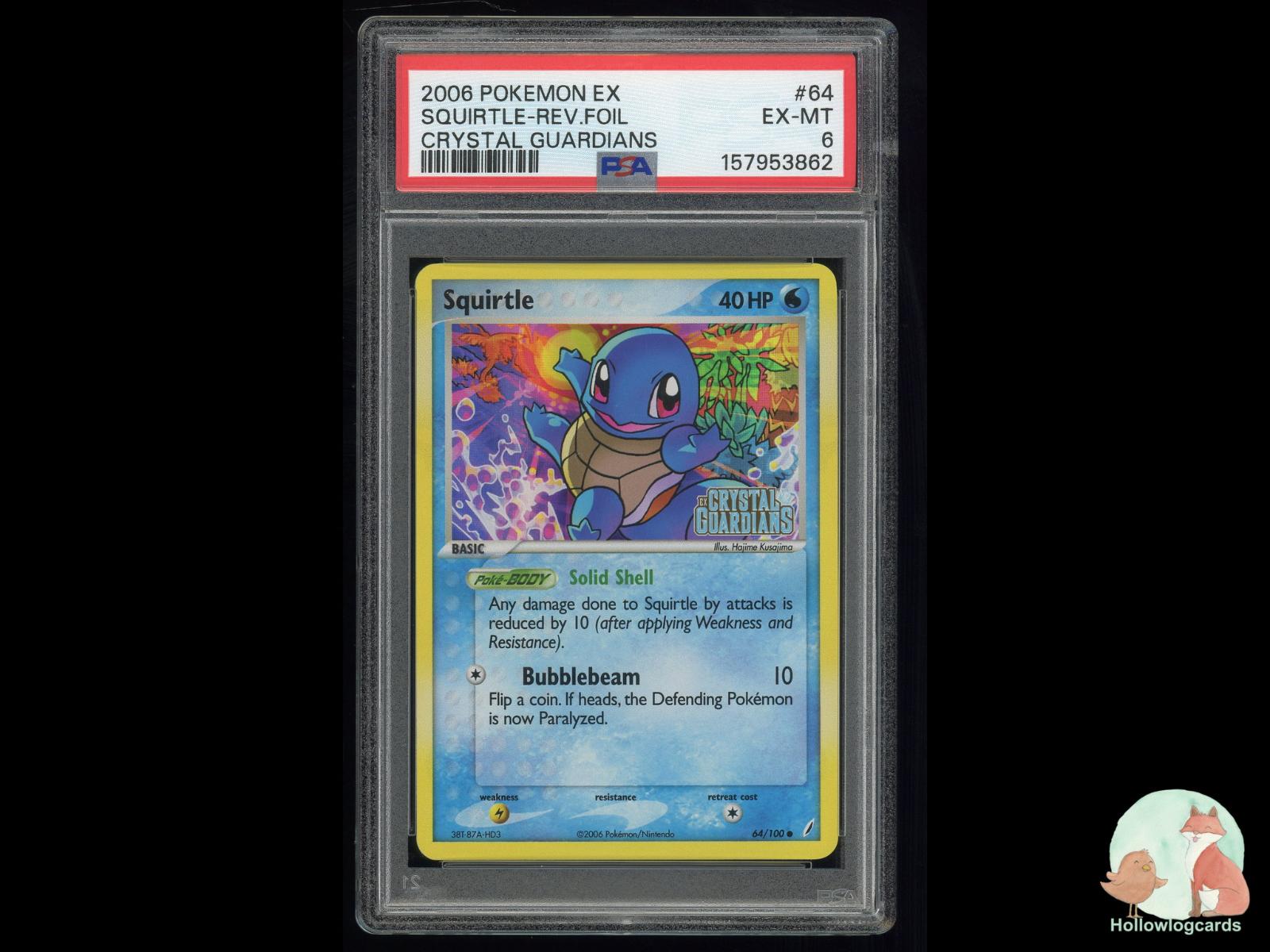 Graded Squirtle Reverse Holo (64/100) Pokémon Card