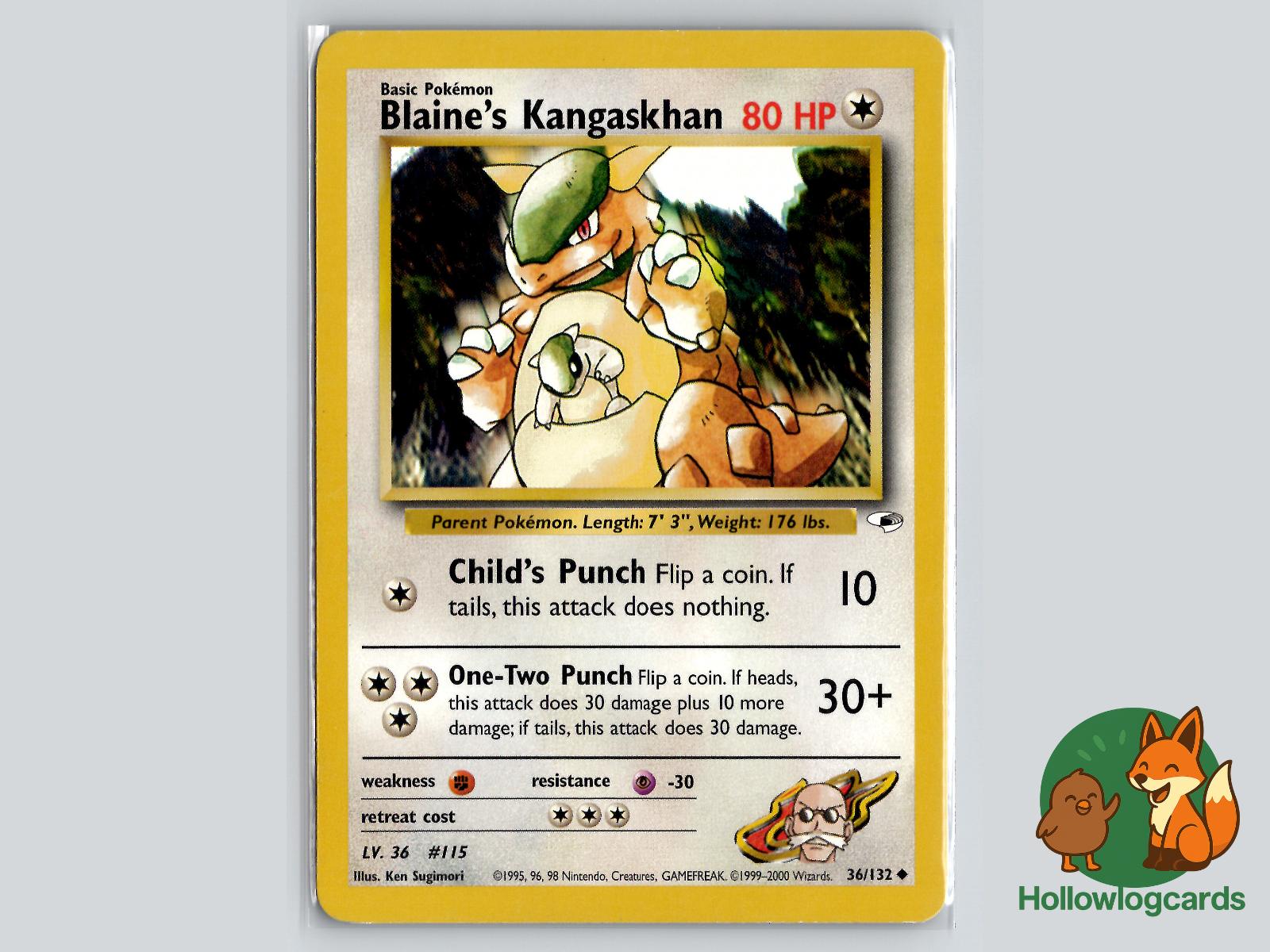 Blaine's Kangaskhan (36/132) - Gym Heroes Pokémon Card