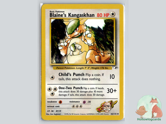 Blaine's Kangaskhan (36/132) - Gym Heroes Pokémon Card