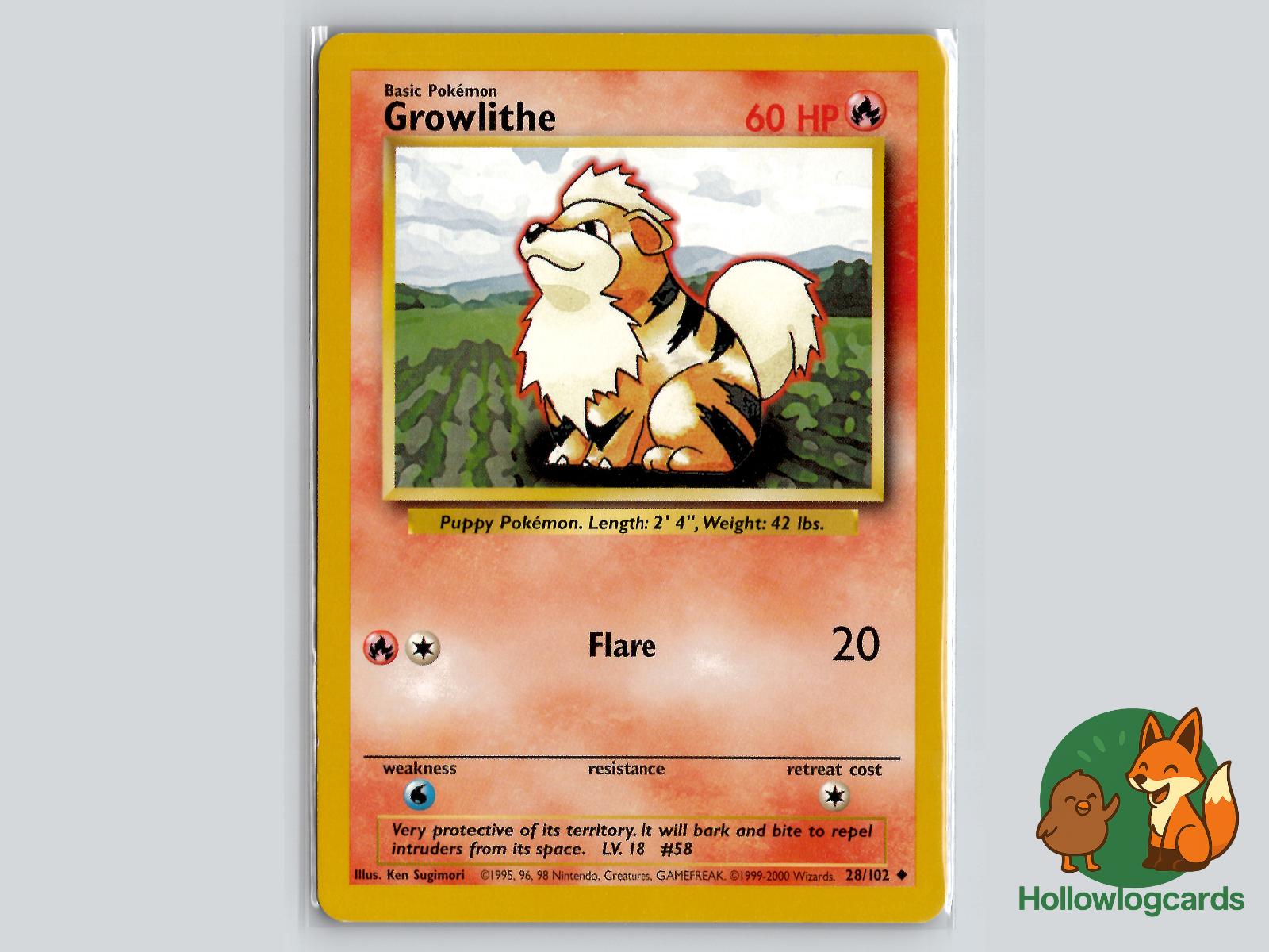 Growlithe (28/102) - Base Pokémon Card